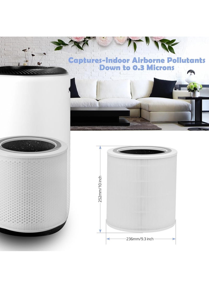 Y&D LEVOIT Genuine Replacement Air Purifier Filter Replaceable Inner Core Filter Activated Carbon Pure Air for Dust Allergens Odors Filter Clean Air Dust Removal 3-in-1 H13 True HEPA-Grade Odor Elimination High Efficiency Dust Pollen Pet Dander Removal Compatible with LEVOIT Core 400 400S Model Changable Filter Suitable for Home Bedroom Office - Image 5